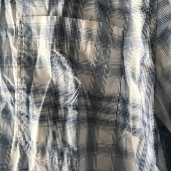 Nautica Blue and White Plaid Button-Down Shirt - Picture 4 of 12